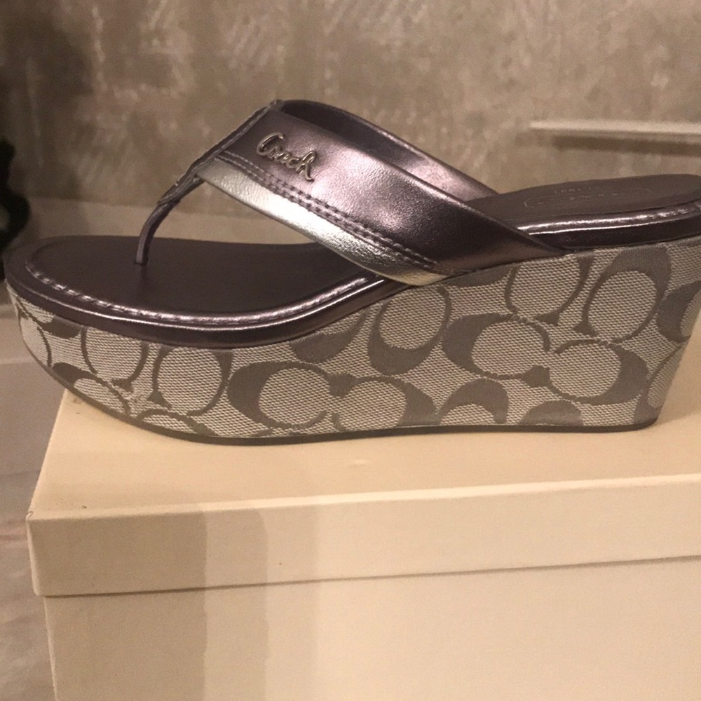 Coach women’s wedge signature sandals